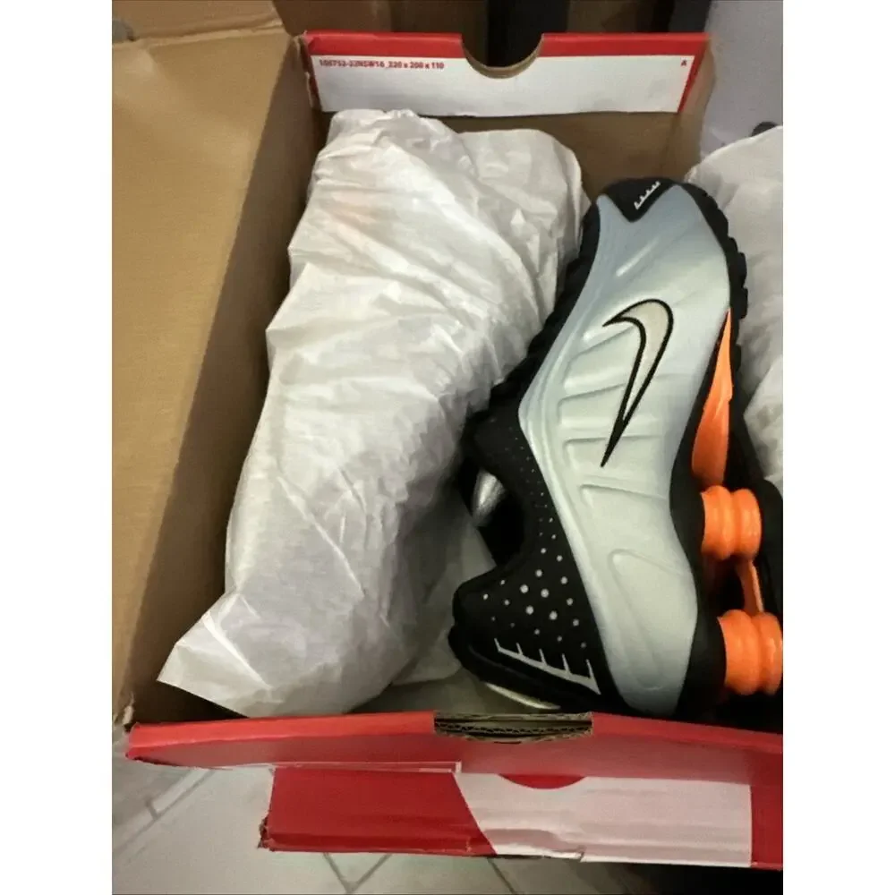 New Women's Size 7 Nike Shox R4 Blue Tint Orange AR3565-401
